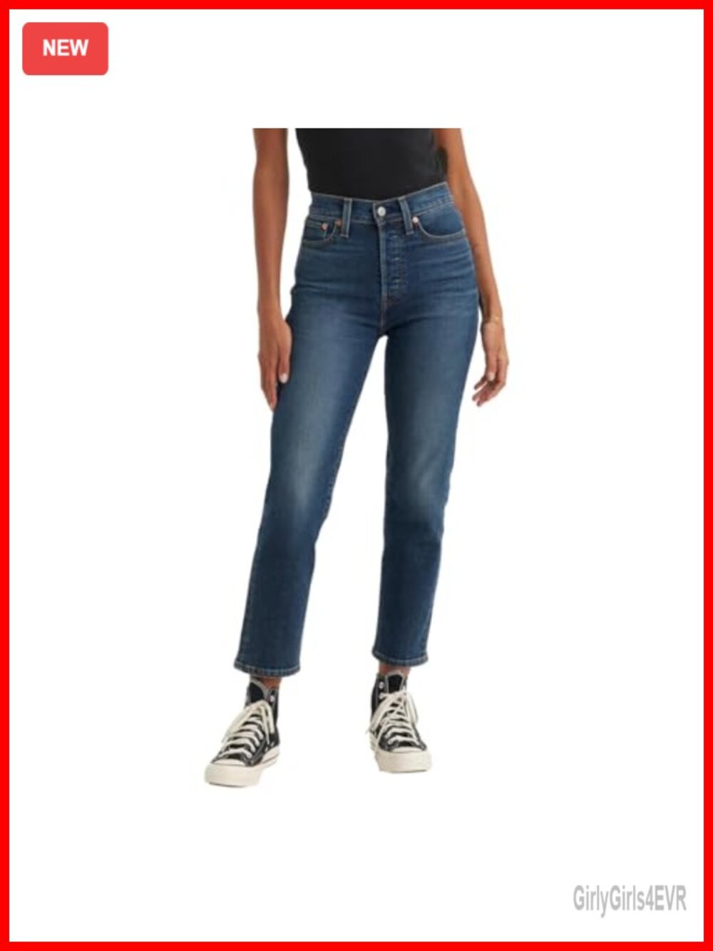 High Rise Wedgie Straight Leg Jeans Snug Fit Casual Denim Pants